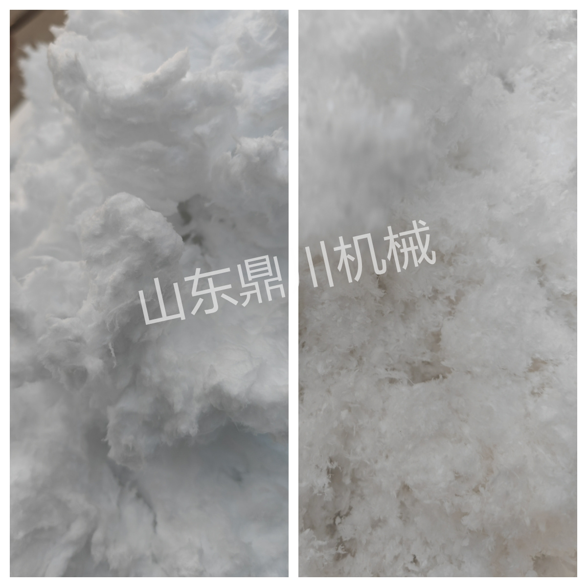 玻璃纤维棉粉碎效果