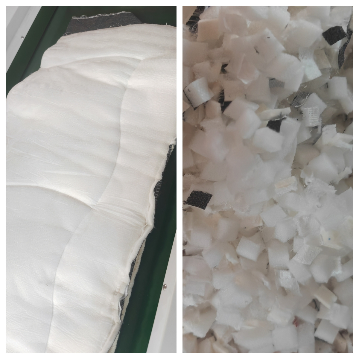 带布海绵废料切粒效果